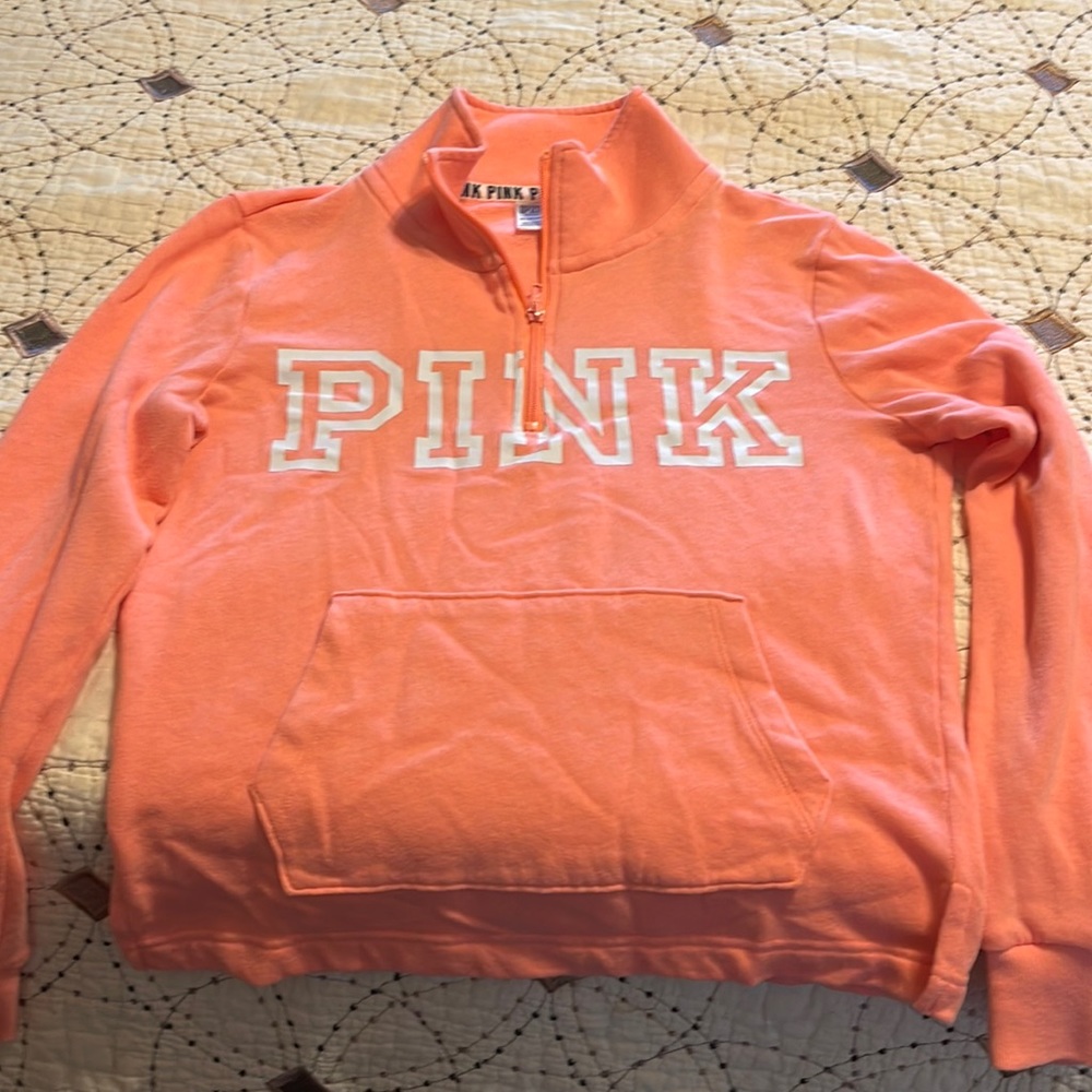 VS PINK Black Half Zip Pullover